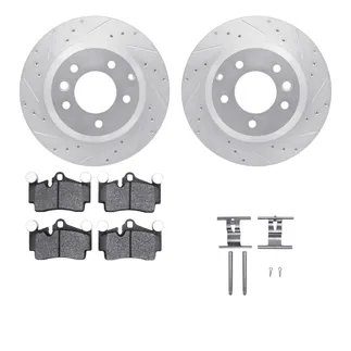 R1 Concepts WGYH1-74077 eLINE Rotor - Drilled & Slotted - Silver W/ Semi-Met Pads